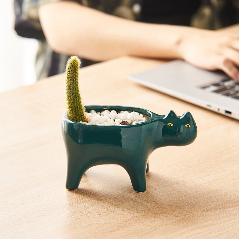 Ceramic Abstract Cat Planter