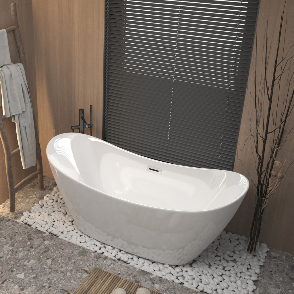 Gloss White Acrylic Freestanding Tub