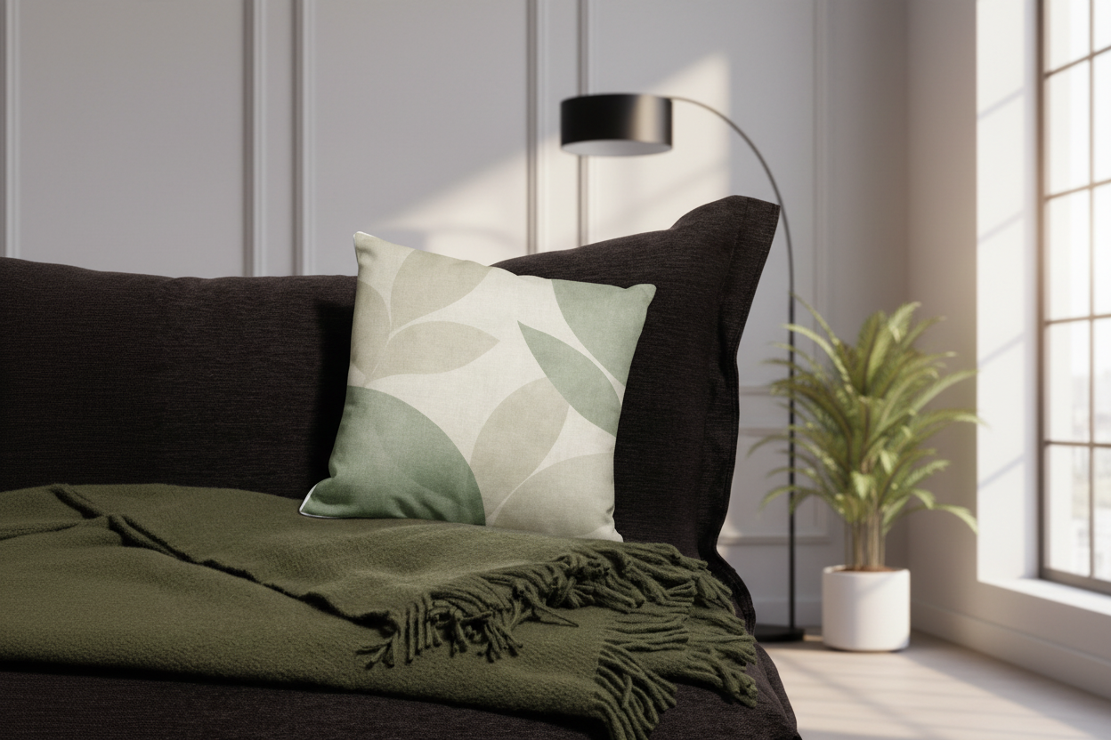 Soft Neutral Abstract Pillow for Cozy Spaces