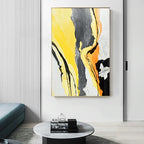 Amalla Yellow and Black Canvas Prints