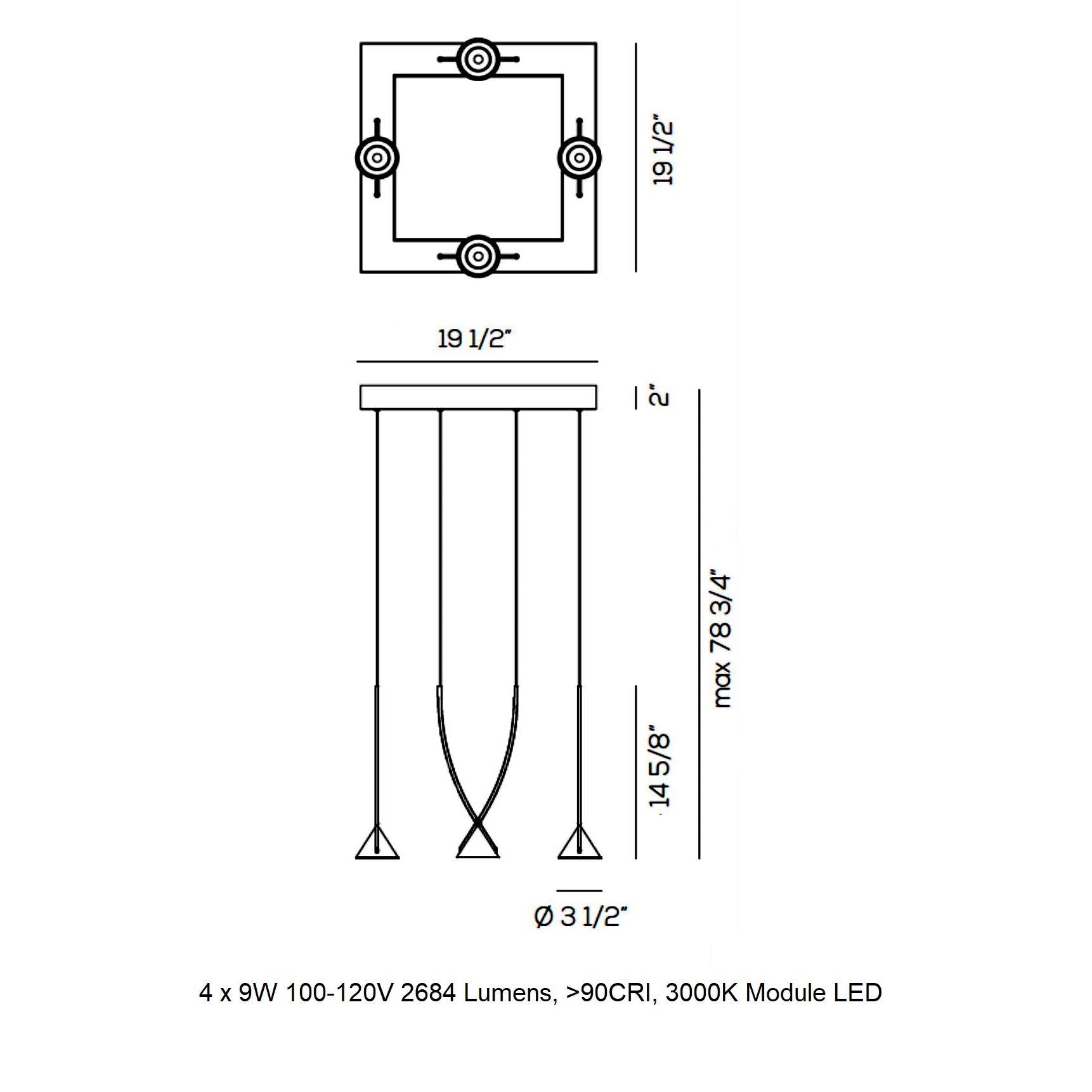 Jewel Square Pendant Light