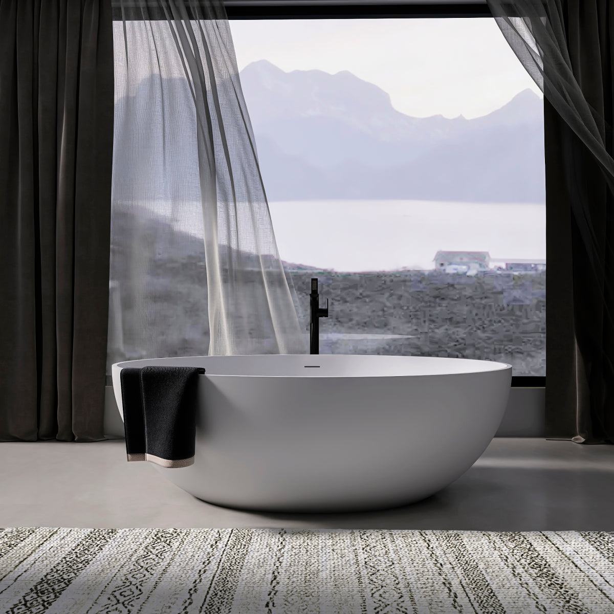 47" Freestanding Tub with Built-in Seat, White Acrylic, CUPC