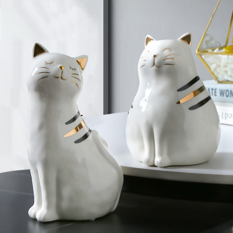 Ceramic Cat Vase Decor