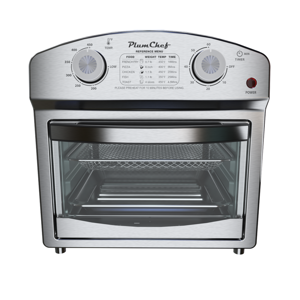 12.5 Quart 7-in-1 Stainless Steel Convection Toaster Oven 1500W 5 Pre-Set Menus Silver