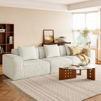 118-inch modular sofa can be converted into an oversized sofa bed  Free conversion sofa set flexible configuration, soft corduroy cloud velvet fabric