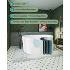 51" Acrylic Freestanding Bathtub-Acrylic Soaking Tubs, White Bathtub, Oval Shape White Freestanding Bathtub With Chrome  Pop Up Drain CUPC Certificate