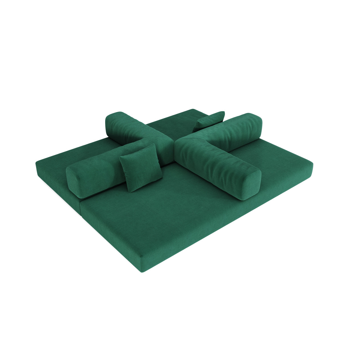78.8" Modular Sectional Sofa, Convertible Pudding Block Sofa Bed for Living Room