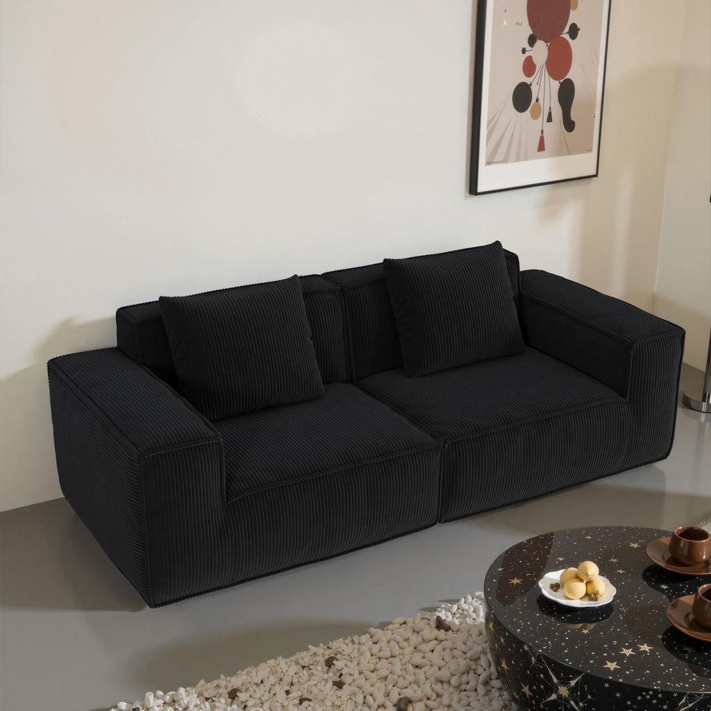 modular sofa can be converted into an oversized sofa bed Free conversion sofa set flexible configuration, soft corduroy cloud velvet fabric two person