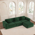 118" Modular Sofa, Convertible to Oversized Sofa Bed Cloud Velvet Fabric