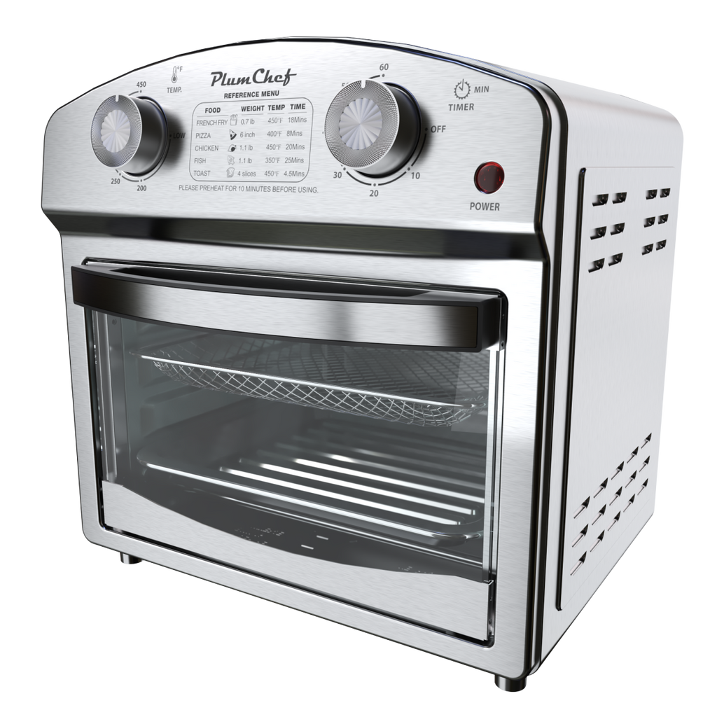 12.5 Quart 7-in-1 Stainless Steel Convection Toaster Oven 1500W 5 Pre-Set Menus Silver