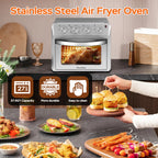 Plum Chef 27.5QT 6-in-1 Air Fryer Oven Countertop 1600W Silver Family Size