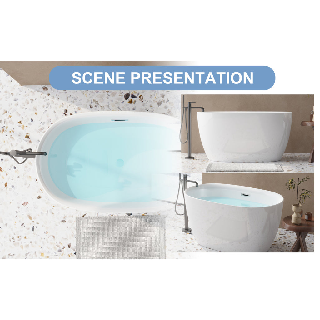 47-inch Sleek Oval Acrylic Tub