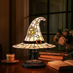 Stained Glass Witch Hat Desk Lamp