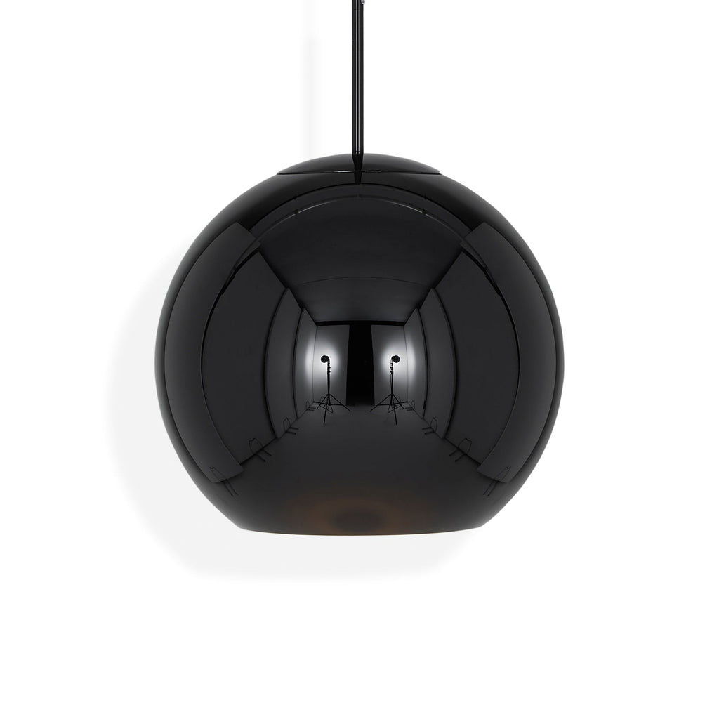 Black / Large: 17.7 in diameter Copper Round Pendant Light - OPEN BOX
