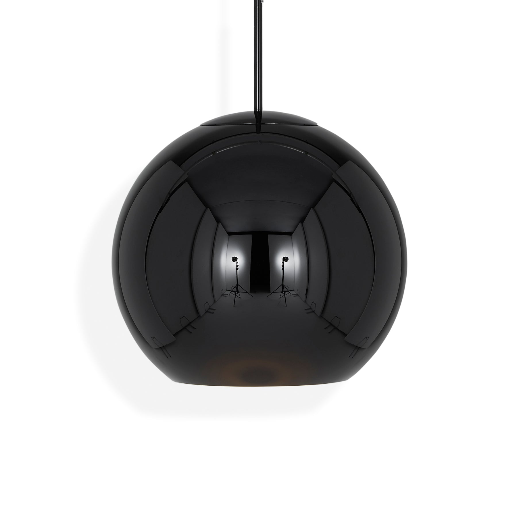 Black / Large: 17.7 in diameter Copper Round Pendant Light - OPEN BOX