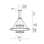 Circular Three Ring Pendant Light