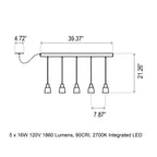 Drip Linear LED Semi Flush Mount