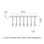 Drip Linear LED Semi Flush Mount