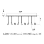 Drip Linear LED Semi Flush Mount