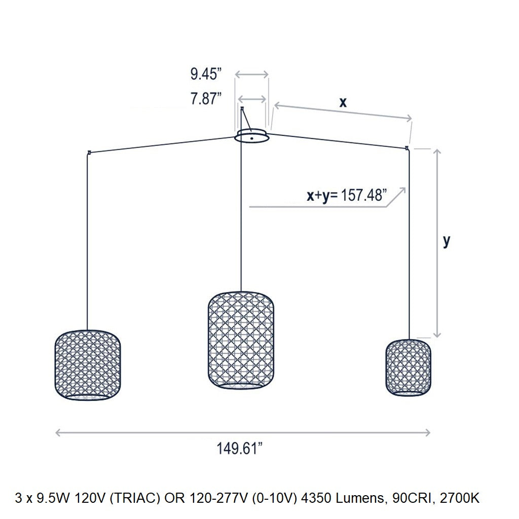 Nans LED Multi-Light Pendant Light