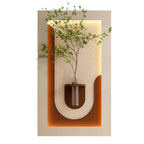 LED Sandstone Wall Decor with Greenery & Glass Vase