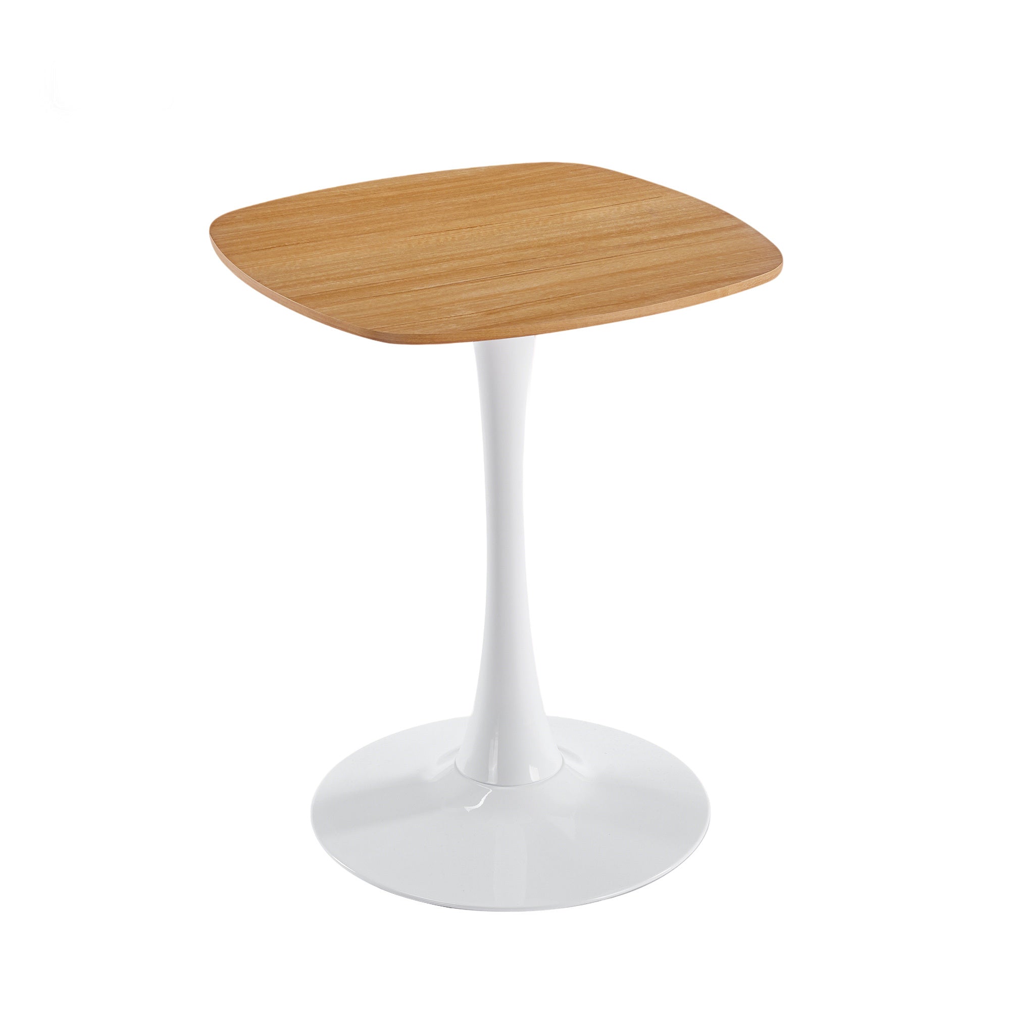 23.62 INCH DINING TABLE OAK with White Finish MDF+Metal Construction