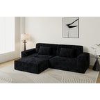 106.3 inch Striped Compression Chaise Longue Sofa