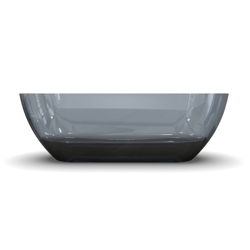69 Inch Oval Freestanding Soaking Tub | Translucent Grey Blue Resin Stone| Deep Bath