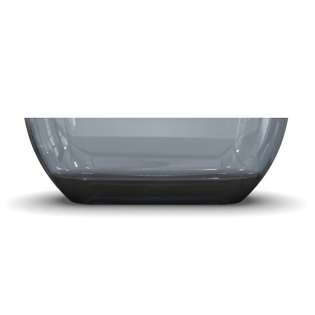 69 Inch Oval Freestanding Soaking Tub | Translucent Grey Blue Resin Stone| Deep Bath