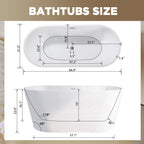 67" Glossy Acrylic Freestanding Tub