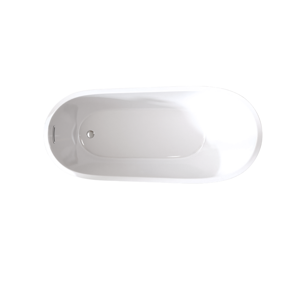 67"Special-shaped Freestanding Slipper Bathtub: Gloss White Finish, Chrome Overflow & Pop-Up Drain, cUPC Certified