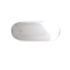 67"Special-shaped Freestanding Slipper Bathtub: Gloss White Finish, Chrome Overflow & Pop-Up Drain, cUPC Certified