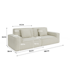 106.3" Large Striped Fabric Sofa, Modern & Cozy Living Room/Bedroom Furniture