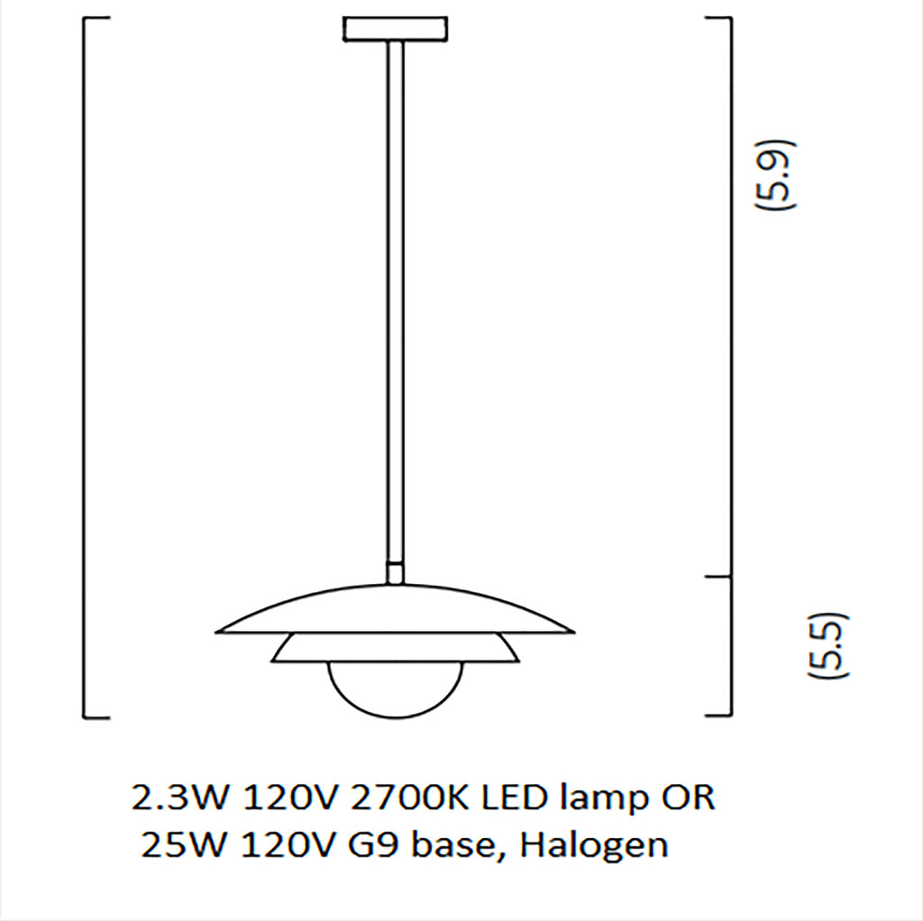 Carapace Pendant Light with Drop Rod