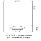 Carapace Pendant Light with Drop Rod