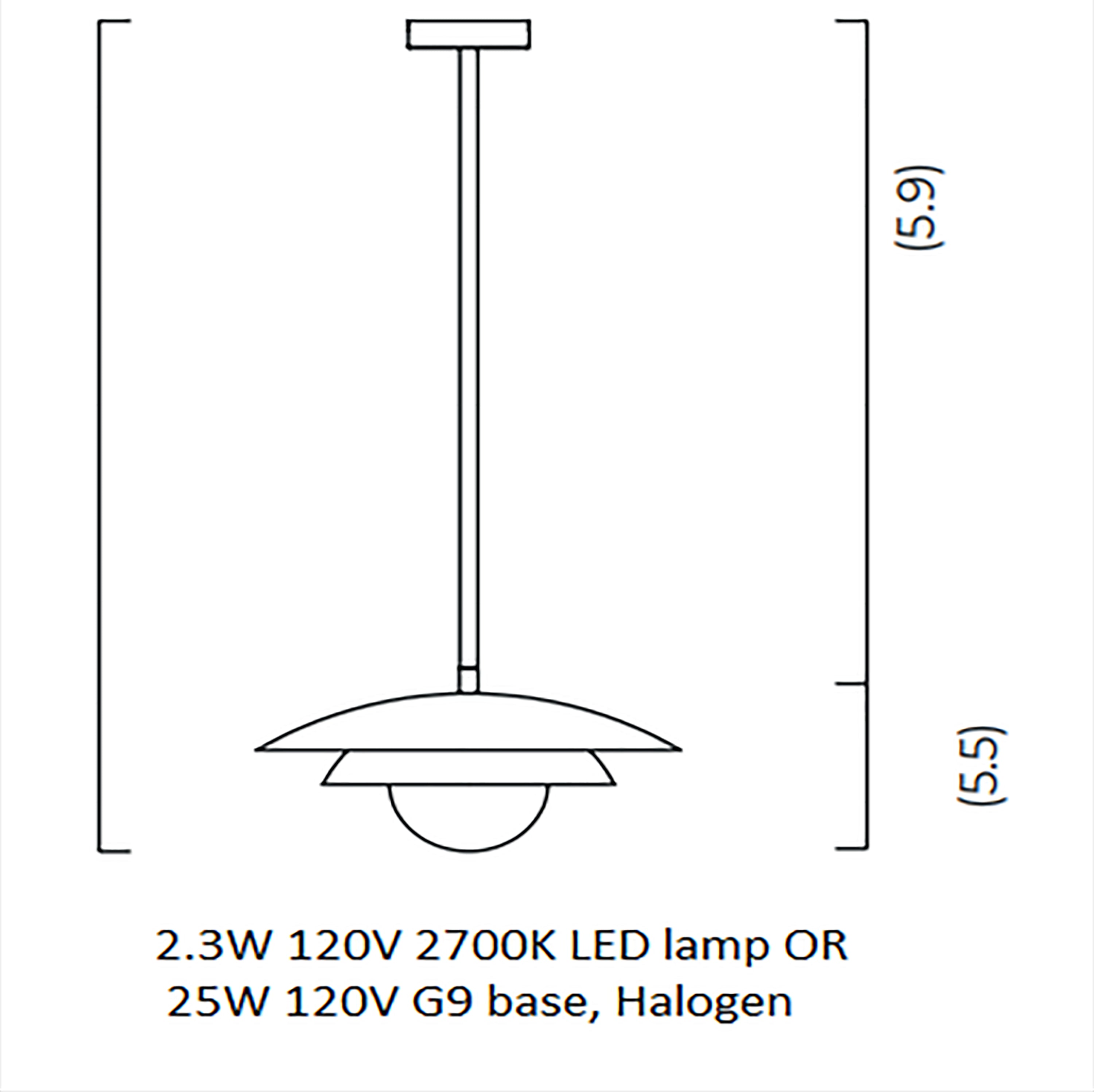 Carapace Pendant Light with Drop Rod