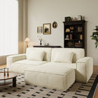 106.3 inch Modern Style Striped Compression sofa for Living Room & Bedroom