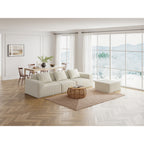 118-inch modular sofa can be converted into an oversized sofa bed Free conversion sofa set flexible configuration, soft corduroy cloud velvet fabric