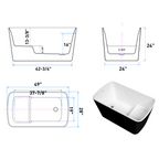 Luxury Square Japanese Soaking Bathtub