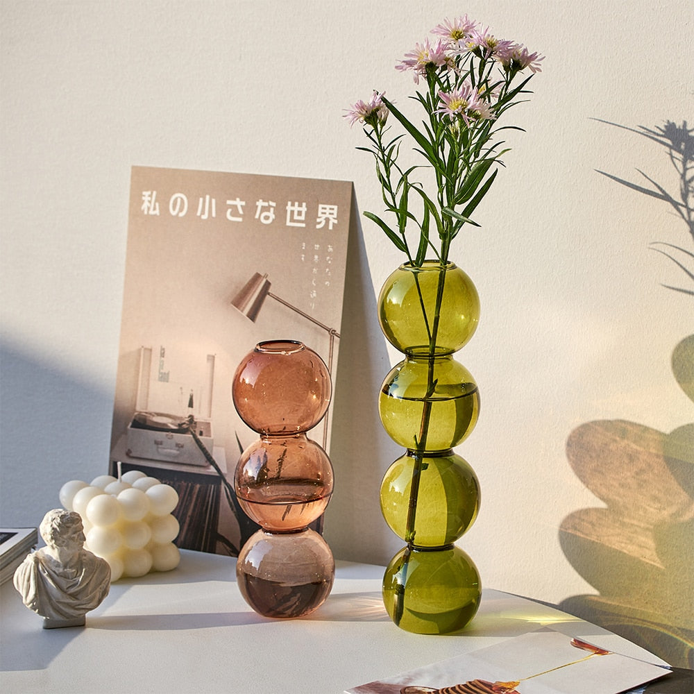 Stacked Sphere Glass Vase