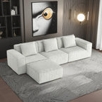 118-inch modular sofa can be converted into an oversized sofa bed Free conversion sofa set flexible configuration, soft corduroy cloud velvet fabric