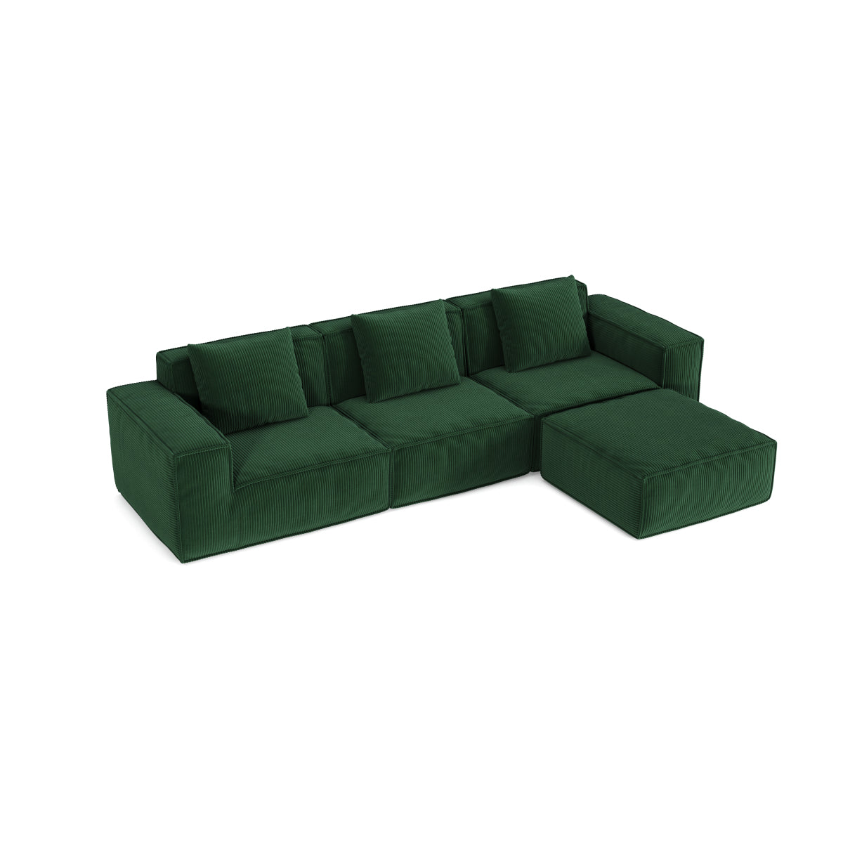 118" Modular Sofa, Convertible to Oversized Sofa Bed Cloud Velvet Fabric