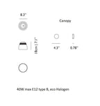 Chrome / Baby: 8.3 in diameter Valentine Suspended Lamp - OPEN BOX