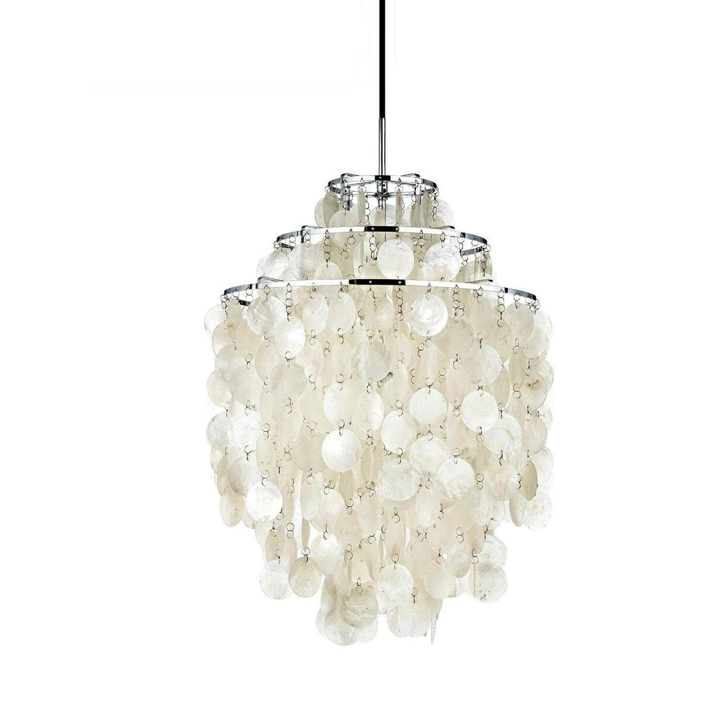 Round Shell Chandelier for Bedroom Living Room