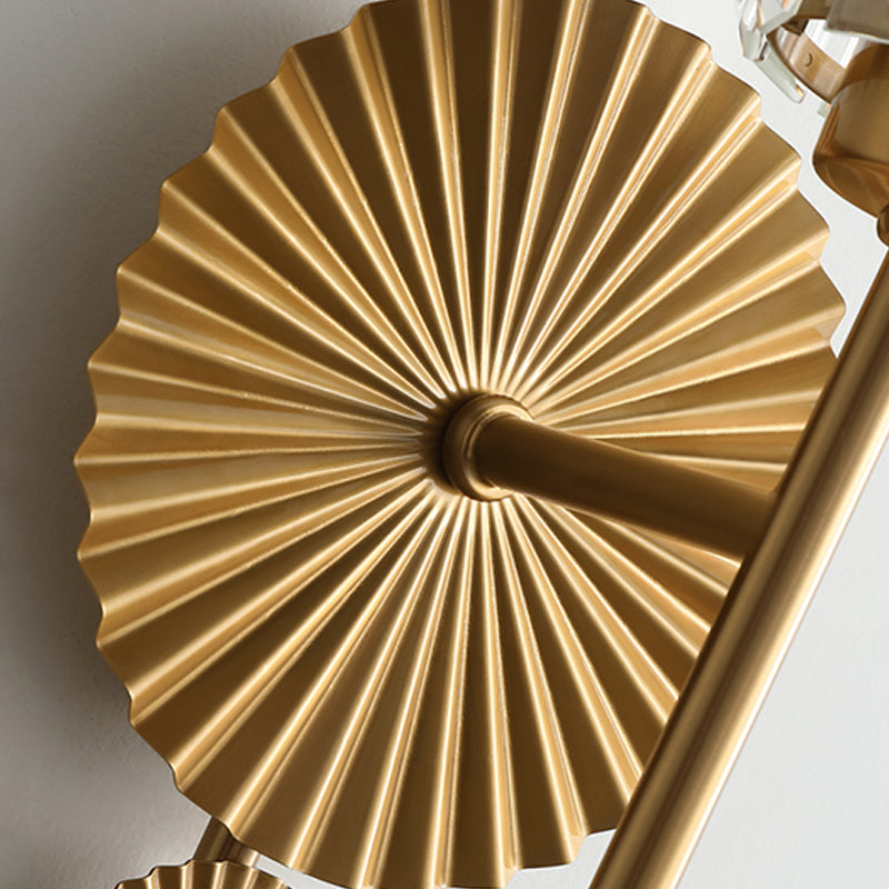 Clear Fluted Crystal Metal Wall Sconce