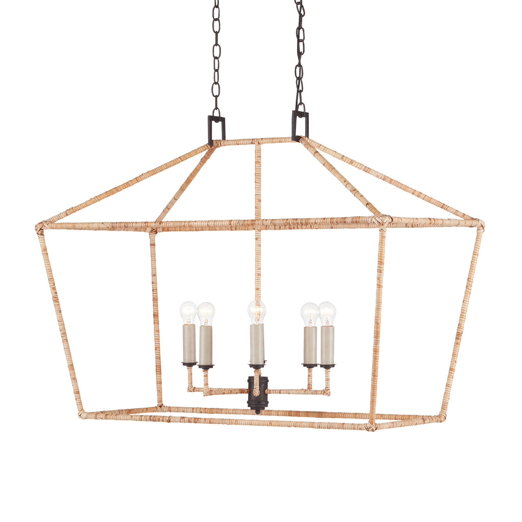 Denison Rattan Rectangular Lantern