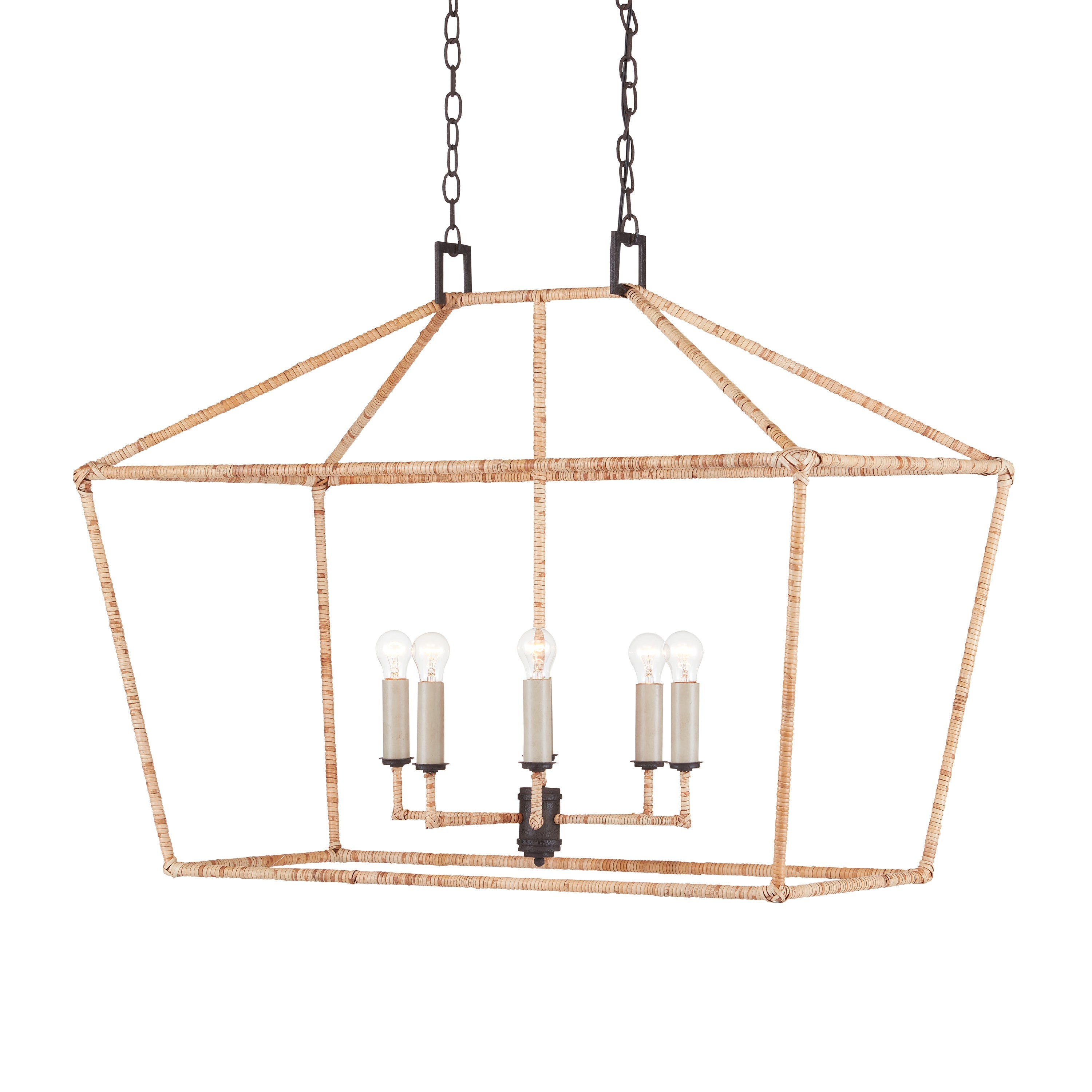 Denison Rattan Rectangular Lantern