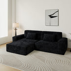 106.3 inch Striped Compression Chaise Longue Sofa