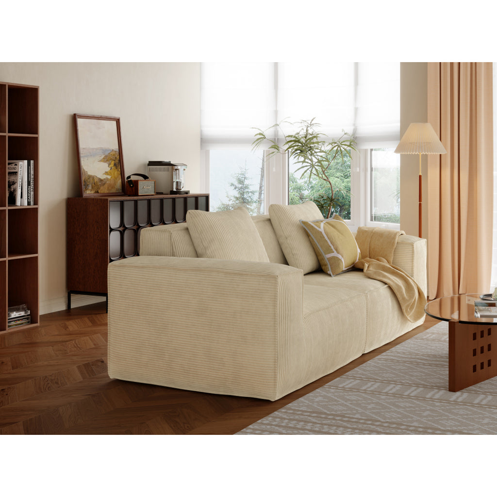 modular sofa can be converted into an oversized sofa bed Free conversion sofa set flexible configuration, soft corduroy cloud velvet fabric two person