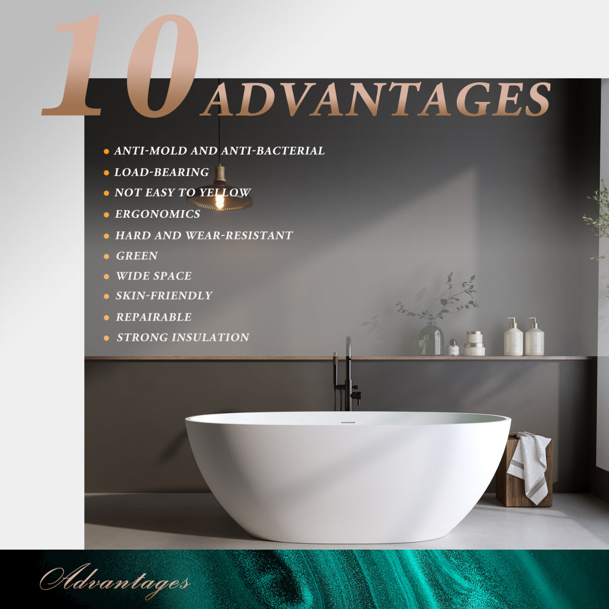 Luxury Freestanding Solid Surface Bathtub
